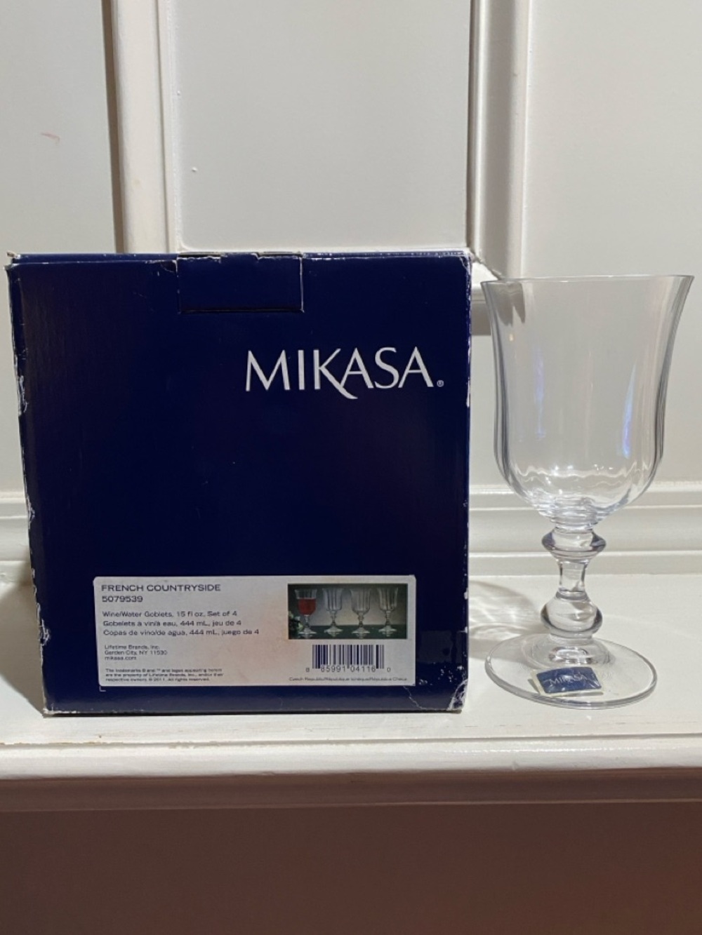 Set Of 4 Mikasa French Countryside Water/Wine Goblets 15 Oz. New In Box 5079539